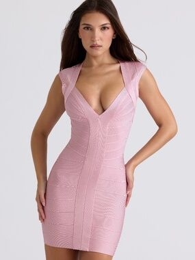House of CB The Icon Pink Bandage Mini Dress - Small